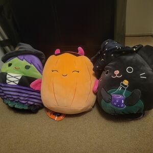 Squishmallows Halloween Trio - Purple, Orange, Black